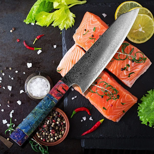 Vibrant Fusion Damascus Chef Knife