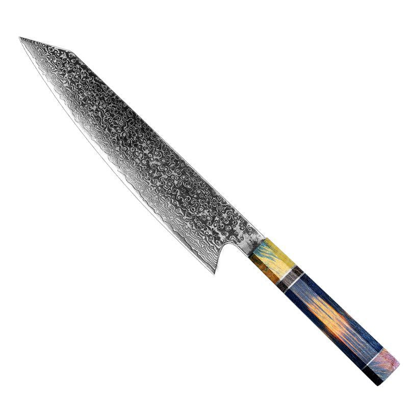 Multi-Color Spectra Damascus Chef's Knife